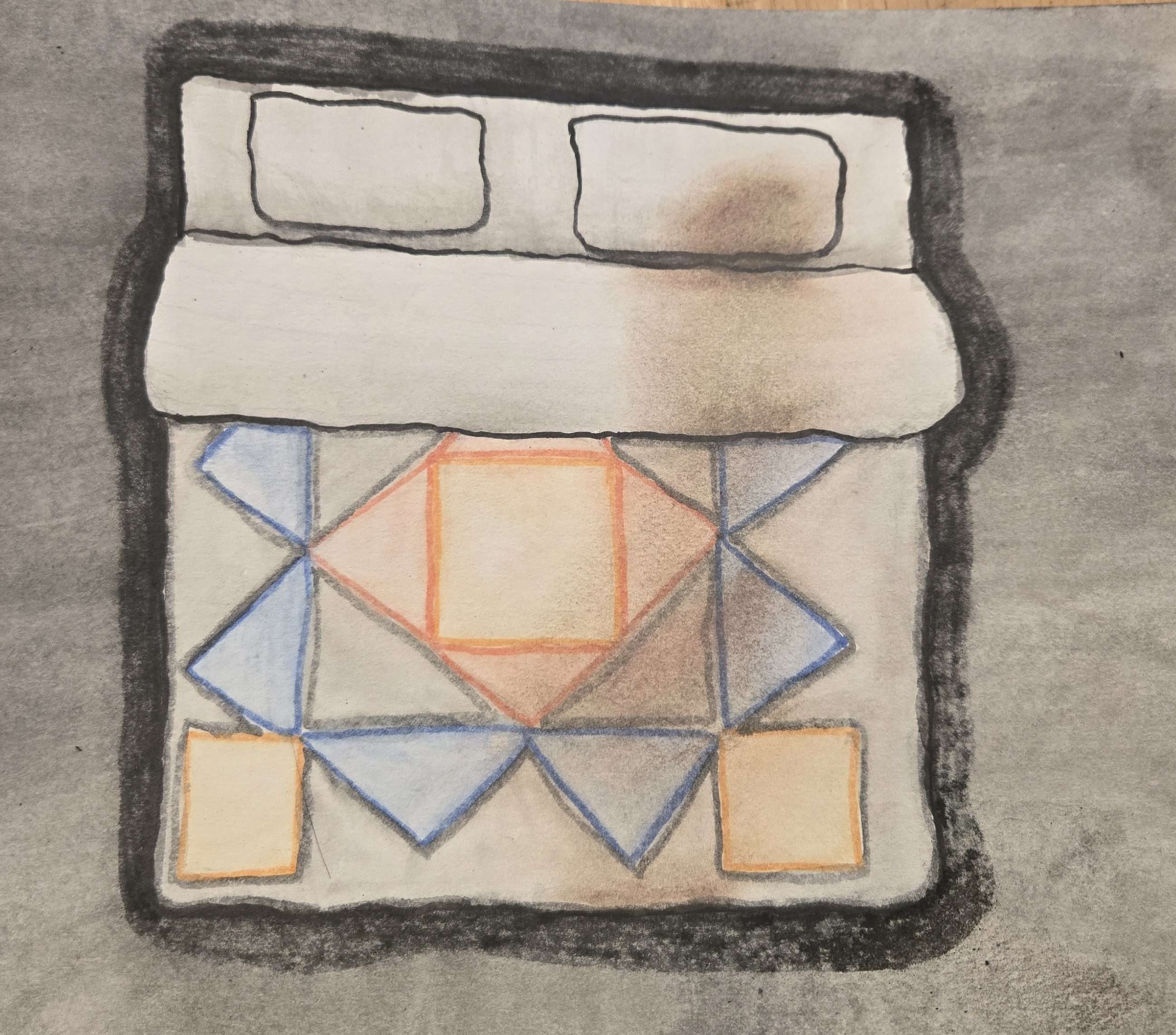 Bed Rot; Watercolor and soft pastel